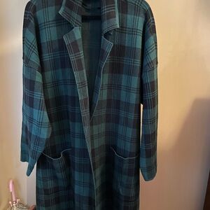 Lane Bryant Green and Black Checkered Jacket